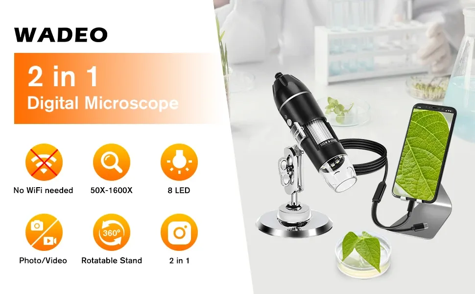 Jiusion 1600X USB Digital Microscope for close-up inspection